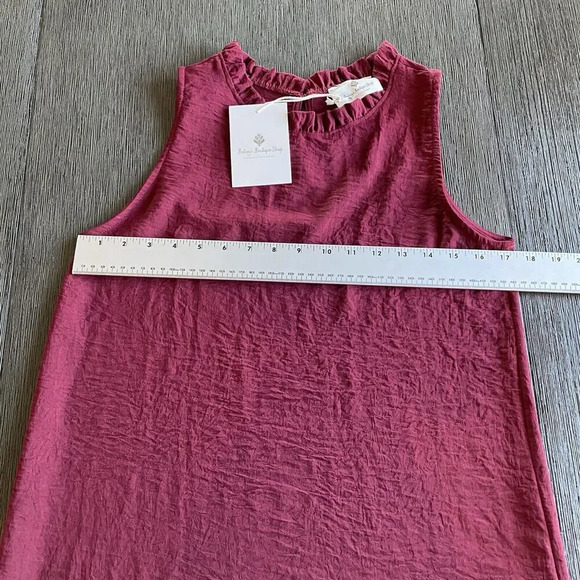 2‎ Bundle Betsy Boutique Keyhole Cinched Neck Tank Burgundy & Cognac Career Sz S - Picture 8 of 15